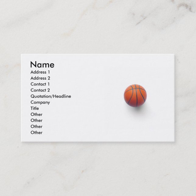 Basketball Visitenkarte (Vorderseite)