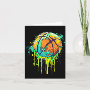 Basketball Wasserfarbe Zeichnend Artwork Basketbal Karte
