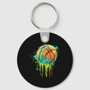 Basketball Wasserfarbe Zeichnend Artwork Basketbal Schlüsselanhänger