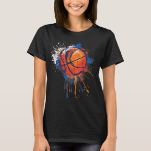 Basketball Wasserfarbe Zeichnend Artwork Basketbal T-Shirt