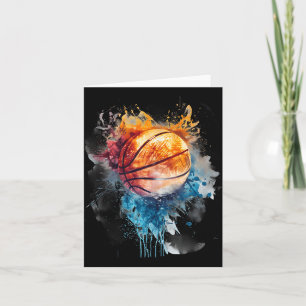 Basketball Wasserfarbenfroh Zeichnend Basketball Karte