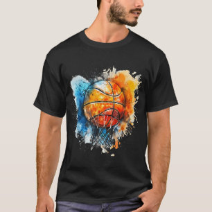 Basketball Wasserfarbenfroh Zeichnend Basketball T-Shirt