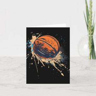 Basketball Watercolor Basketball Hoop Colorful Dr. Karte