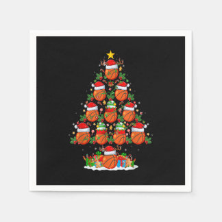 Basketball Weihnachten Bäume Lichter Sonnenschein  Serviette