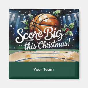 Basketball Weihnachten mit dem Namen Ihres Teams t Magnet