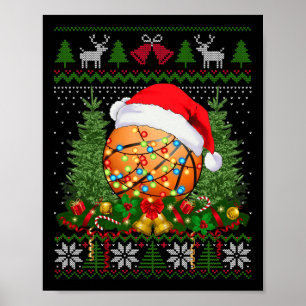Basketball Weihnachten Ugly Familiengeschenke Spor Poster