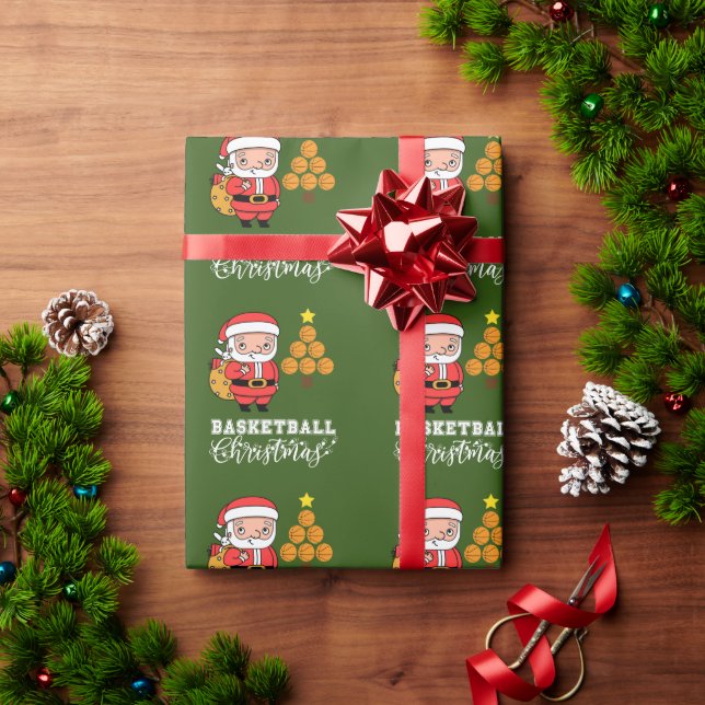 Basketball Weihnachten vom Weihnachtsmann für den  Geschenkpapier (Feiertagsgeschenk)