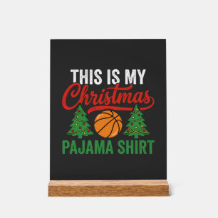 Basketball-Weihnachts-Pyjama-Shirt Acrylschild