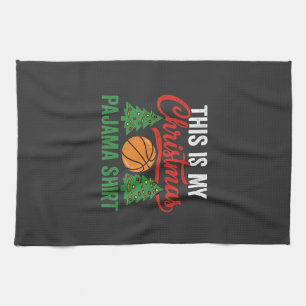 Basketball-Weihnachts-Pyjama-Shirt Geschirrtuch