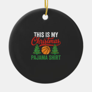 Basketball-Weihnachts-Pyjama-Shirt Keramik Ornament