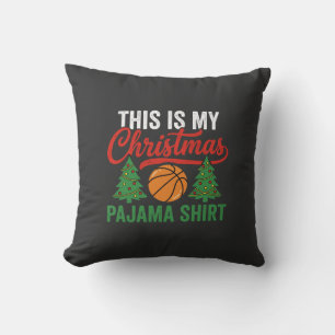 Basketball-Weihnachts-Pyjama-Shirt Kissen