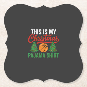Basketball-Weihnachts-Pyjama-Shirt Untersetzer