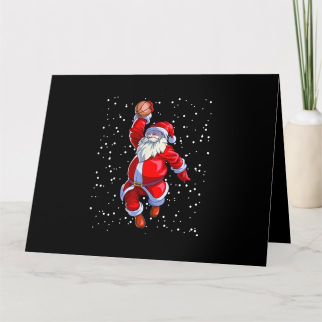 Basketball Weihnachts-Shirt Männer Boys Basketball Karte (Vorderseite)