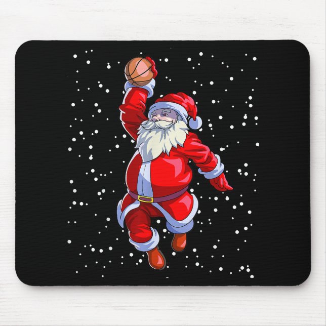 Basketball Weihnachts-Shirt Männer Boys Basketball Mousepad (Vorne)