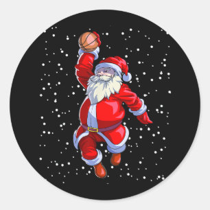 Basketball Weihnachts-Shirt Männer Boys Basketball Runder Aufkleber