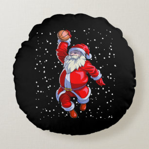Basketball Weihnachts-Shirt Männer Boys Basketball Rundes Kissen