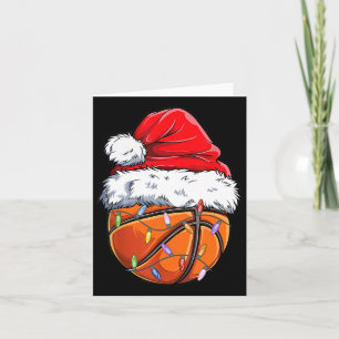 Basketball Weihnachts-Weihnachtsmannmütze - Spaß B Karte