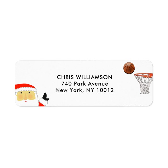 Basketball Weihnachtsadressen-Etiketten (Vorne)