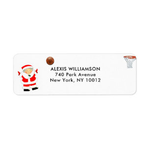 Basketball Weihnachtsadressen-Etiketten