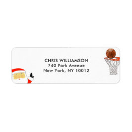 Basketball Weihnachtsadressen-Etiketten
