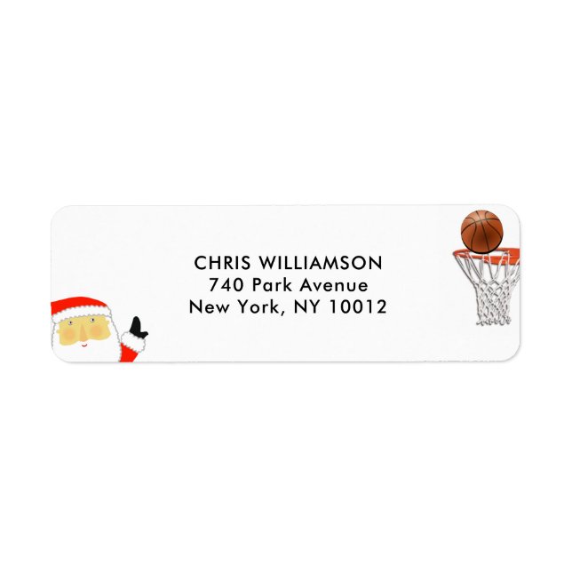 Basketball Weihnachtsadressen-Etiketten (Vorne)