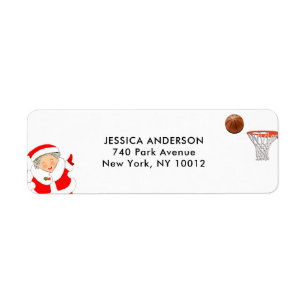 Basketball Weihnachtsadressen-Etiketten