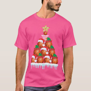 Basketball Weihnachtsball Weihnachtsmannmütze Weih T-Shirt