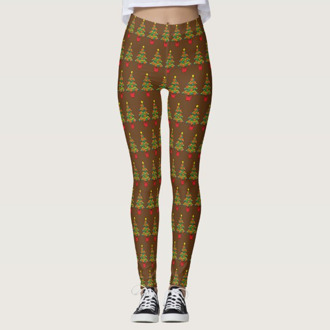 Basketball Weihnachtsbaum Leggings (Vorderseite)