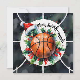Basketball Weihnachtsgeschenk Feiertagskarte