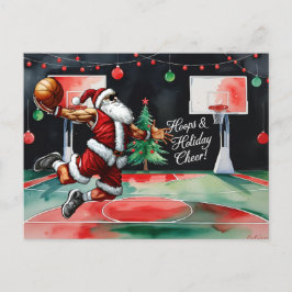 Basketball Weihnachtsgeschenk Feiertagspostkarte
