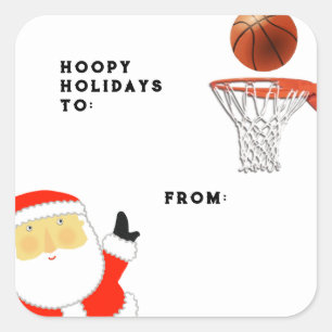 Basketball-Weihnachtsgeschenkanhänger Quadratischer Aufkleber