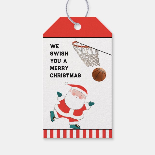 Basketball Weihnachtsgeschenke Tags Geschenkanhänger (Vorderseite)