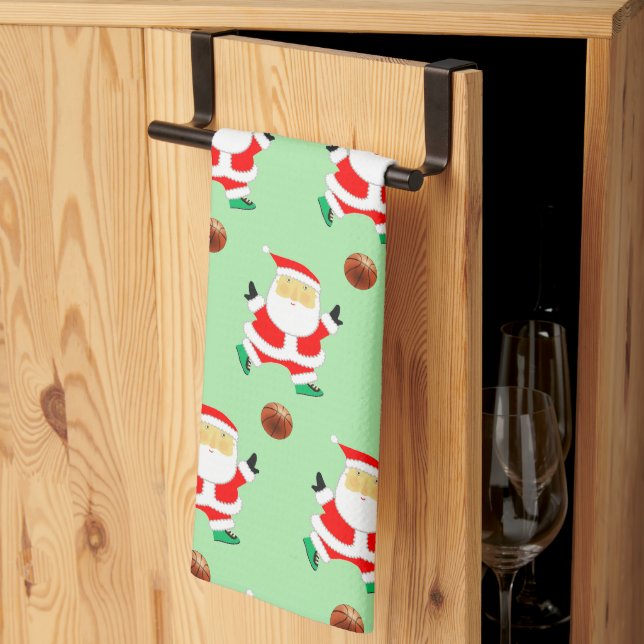 Basketball Weihnachtsküche Handtuch (Drittel gefaltet)