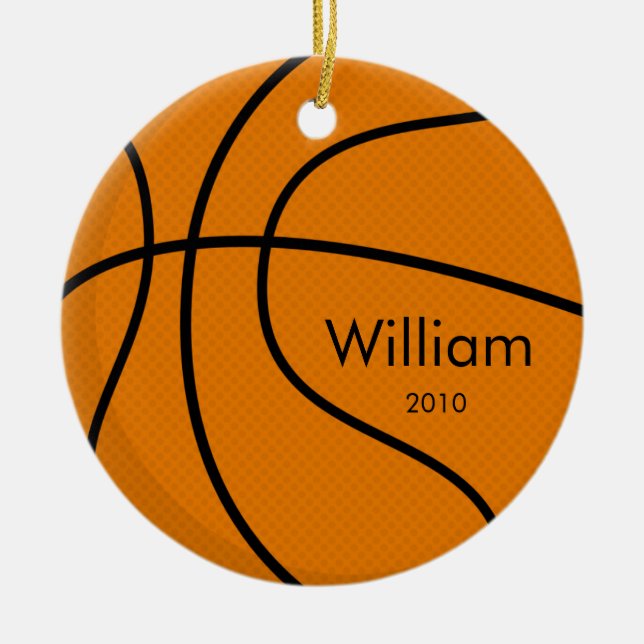 Basketball-Weihnachtsverzierung Keramikornament (Vorne)