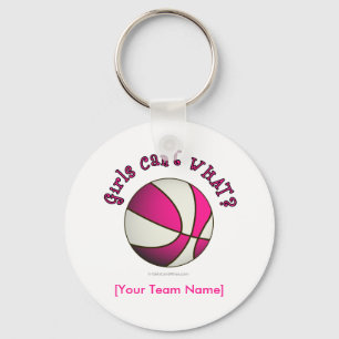 Basketball - weiß/rosa schlüsselanhänger