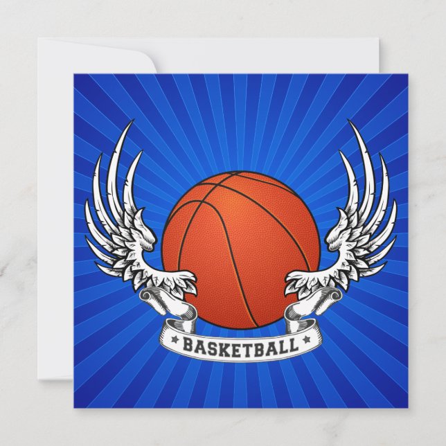 Basketball Wings Einladung (Vorderseite)