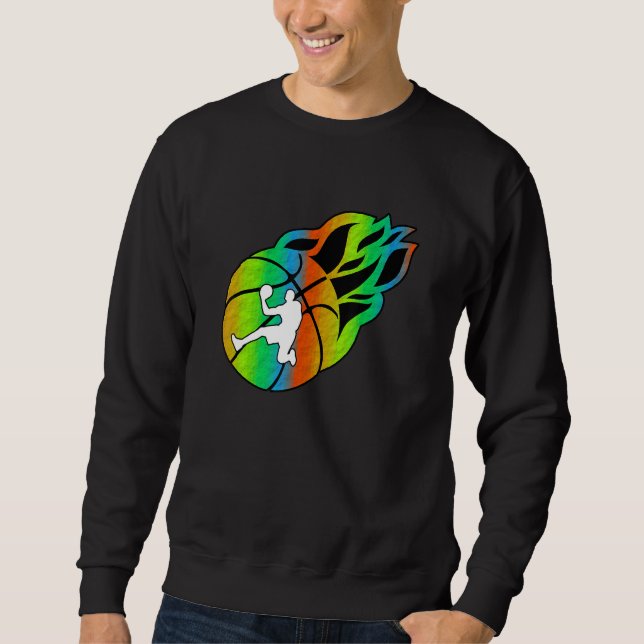Basketball with Flames Sweatshirt (Vorderseite)