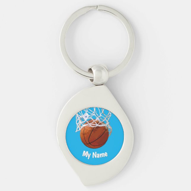 Basketball Your Name Custom Schlüsselanhänger (Vorderseite)