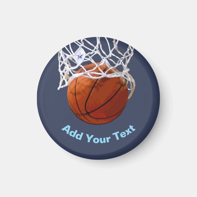 Basketball Your Name Text Message Slogan Custom Magnet (Vorne)