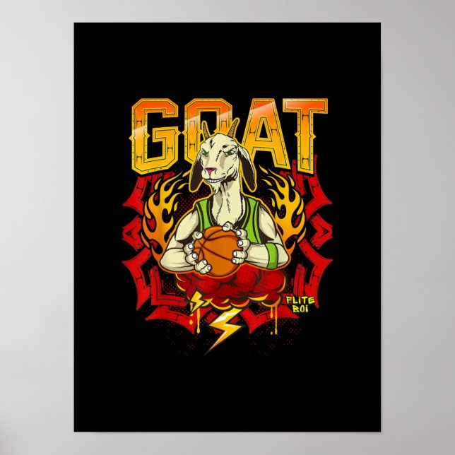 Basketball-Ziegengeschenk Poster (Vorne)