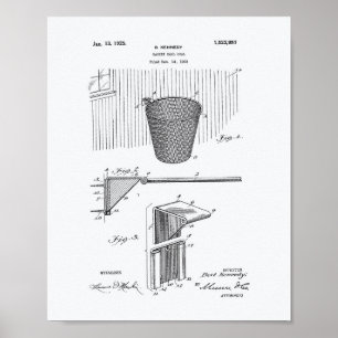 Basketball-Ziel 1925 Weißbuch zum Patentwesen Poster