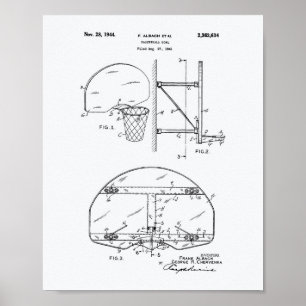 Basketball-Ziel 1944 Weißbuch zum Patentwesen Poster