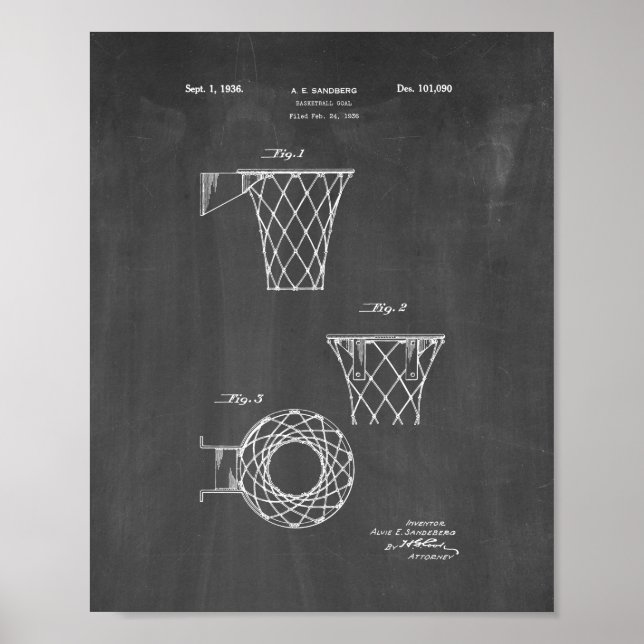 Basketball-Ziel-Patent - Tafel Poster (Vorne)