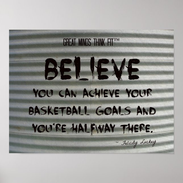 Basketball Zitat Graffiti auf Wellblech 015 Poster (Vorne)