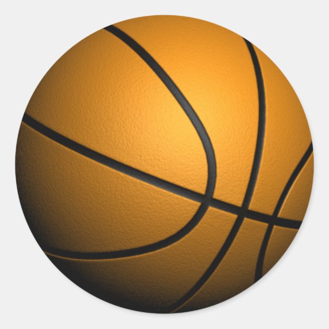 Basketballaufkleber 3 runder aufkleber (Vorderseite)