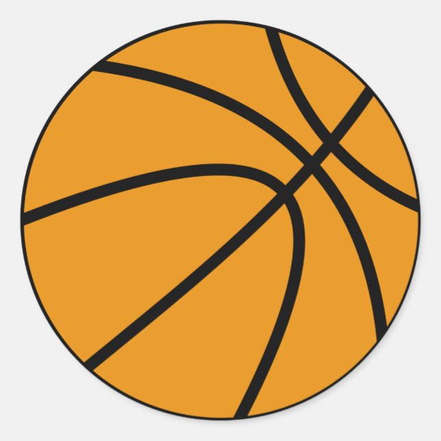 Basketballaufkleber (rund) runder aufkleber (Vorderseite)