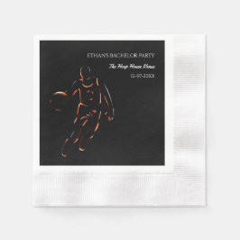 Basketballbachelor / Geburtstagsparty Orange Black Serviette