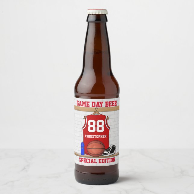 Basketballbäckeretiketten Bierflaschenetikett (Vorderseite)