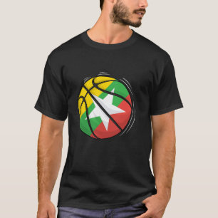 Basketballball mit der Flagge Myanmars im Shirt