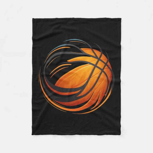 Basketballball mit Linien Fleecedecke (Vorderseite)